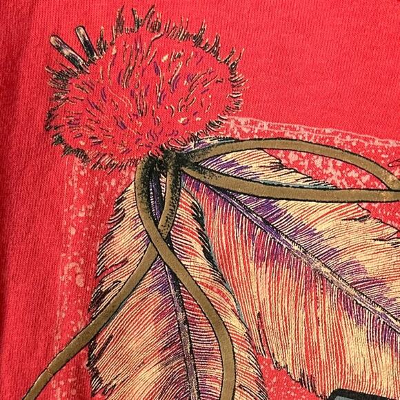 Vintage Southwestern Western Aztec Studded Single Stitch Tee T-Shirt Hazelwood M - Picture 11 of 13